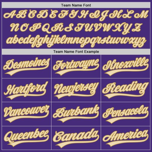 Custom Purple Cream-Old Gold Authentic Baseball Jersey