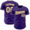 Custom Purple Cream-Old Gold Authentic Baseball Jersey