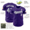 Custom Purple Gray-White Authentic Baseball Jersey