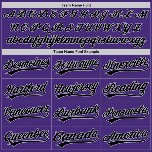 Custom Purple Black-Gray Authentic Baseball Jersey