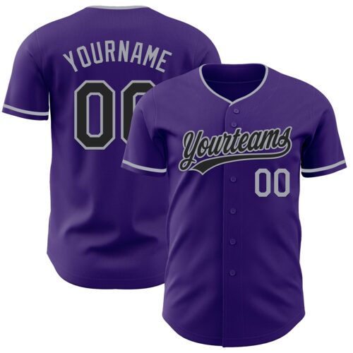 Purple0900_37407ea2-4f5f-4650-a417-4357b6ba3498 Custom Purple Black-Gray Authentic Baseball Jersey