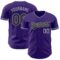 Custom Purple Black-Gray Authentic Baseball Jersey