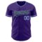 Custom Purple Black-Light Blue Authentic Baseball Jersey