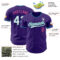 Custom Purple White Teal-Pink Authentic Baseball Jersey