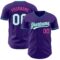 Custom Purple White Teal-Pink Authentic Baseball Jersey