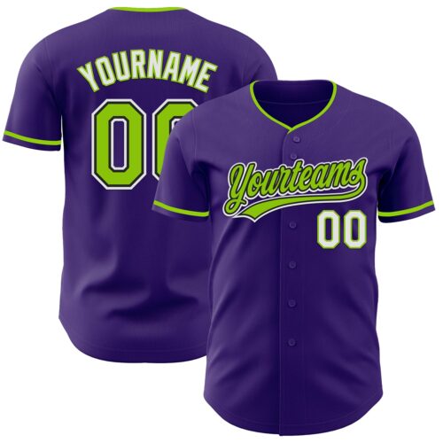 Purple0903_26313f36-b282-480f-ac97-cadc063e3496 Custom Purple Neon Green Black-White Authentic Baseball Jersey