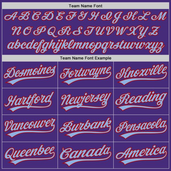 Custom Purple Light Blue-Red Authentic Baseball Jersey
