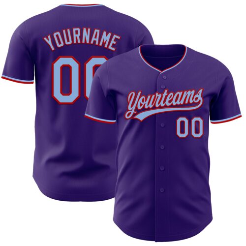 Purple0904_19679894-619b-4207-84e8-d11fd3d97988 Custom Purple Light Blue-Red Authentic Baseball Jersey