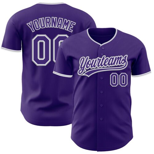 Purple0905_0c1ddac2-196a-4cce-91e9-2e0e6370e733 Custom Purple White-Gray Authentic Baseball Jersey