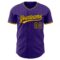 Custom Purple Black-Gold Authentic Baseball Jersey