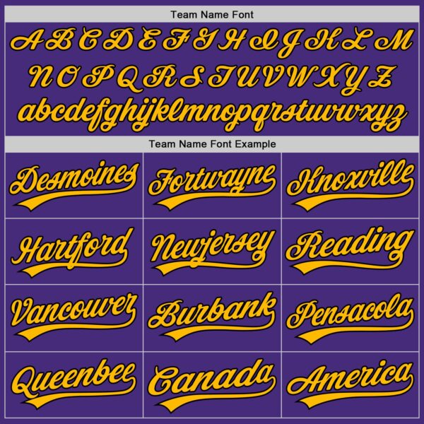 Custom Purple Black-Gold Authentic Baseball Jersey