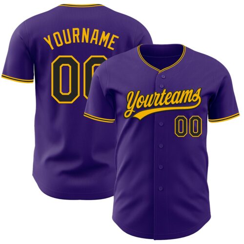 Purple0906_947772d7-9509-449d-8577-e01e6629eb82 Custom Purple Black-Gold Authentic Baseball Jersey