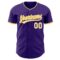 Custom Purple White-Gold Authentic Baseball Jersey
