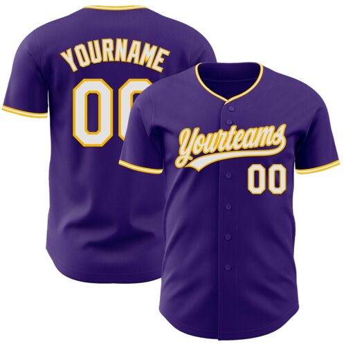 Purple0907_e9fb02d8-06f7-40e0-a616-f93ebc83c051 Custom Purple White-Gold Authentic Baseball Jersey