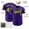 Custom Purple Yellow-Kelly Green Authentic Baseball Jersey