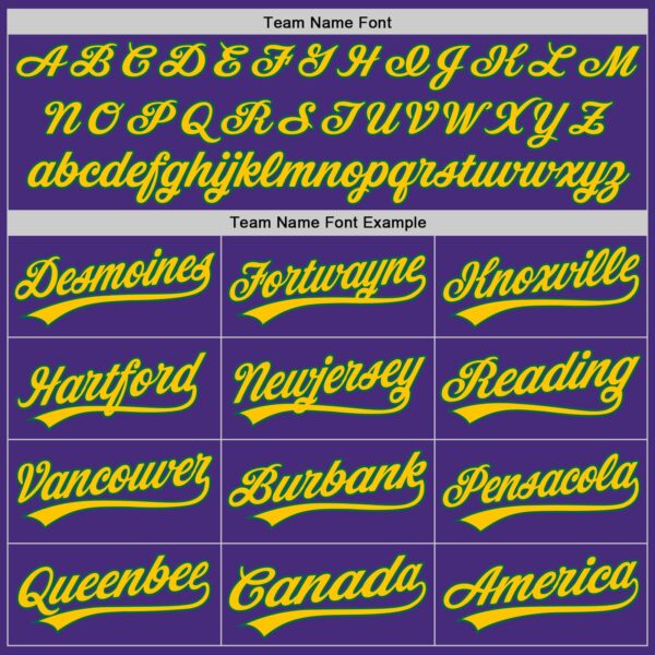 Custom Purple Yellow-Kelly Green Authentic Baseball Jersey