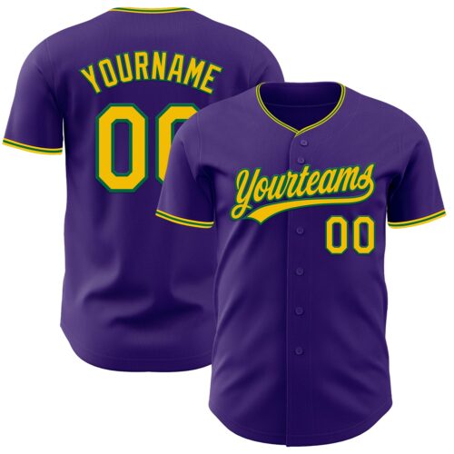 Purple0908_1249104a-cdef-4b97-8448-0c596f1f173e Custom Purple Yellow-Kelly Green Authentic Baseball Jersey