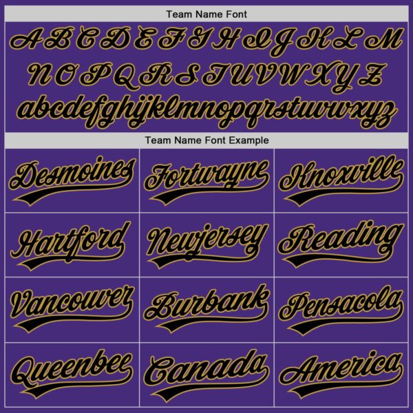 Custom Purple Black-Old Gold Authentic Baseball Jersey