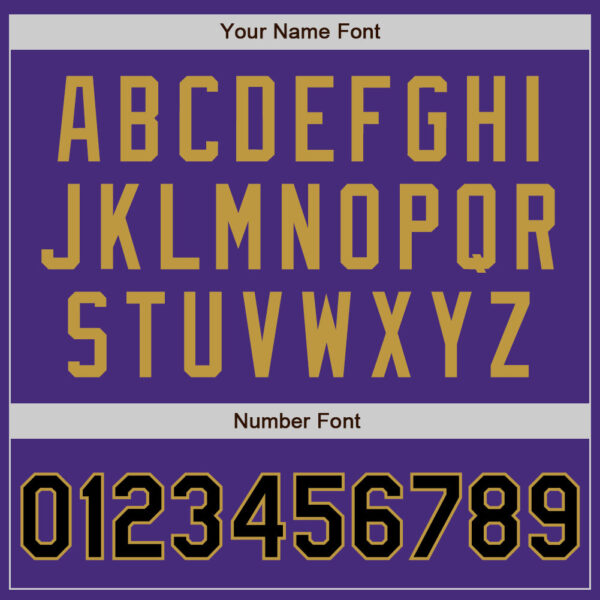 Custom Purple Black-Old Gold Authentic Baseball Jersey