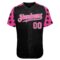 Custom Black Pink-White Star Raglan Sleeves Authentic Baseball Jersey
