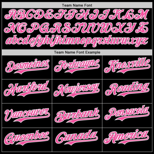 Custom Black Pink-White Star Raglan Sleeves Authentic Baseball Jersey