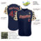 Custom Navy Crimson-Cream Star Raglan Sleeves Authentic Baseball Jersey