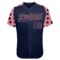 Custom Navy Medium Pink Star Raglan Sleeves Authentic Baseball Jersey