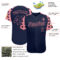 Custom Navy Medium Pink Star Raglan Sleeves Authentic Baseball Jersey