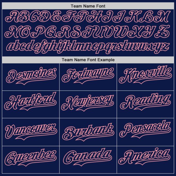 Custom Navy Medium Pink Star Raglan Sleeves Authentic Baseball Jersey