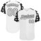 Custom White Black Star Raglan Sleeves Authentic Baseball Jersey