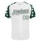 Custom White Green Star Raglan Sleeves Authentic Baseball Jersey