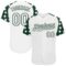 Custom White Green Star Raglan Sleeves Authentic Baseball Jersey