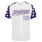 Custom White Purple Star Raglan Sleeves Authentic Baseball Jersey