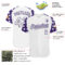 Custom White Purple Star Raglan Sleeves Authentic Baseball Jersey