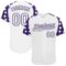 Custom White Purple Star Raglan Sleeves Authentic Baseball Jersey
