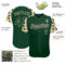 Custom Green Cream Star Raglan Sleeves Authentic Baseball Jersey