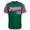 Custom Green Pink-White Star Raglan Sleeves Authentic Baseball Jersey