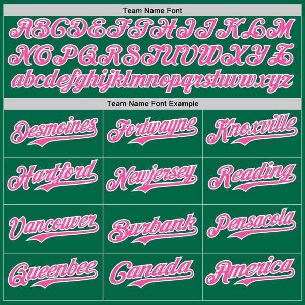 Custom Green Pink-White Star Raglan Sleeves Authentic Baseball Jersey
