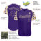 Custom Purple Cream Star Raglan Sleeves Authentic Baseball Jersey