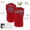 Custom Red Navy-Old Gold Authentic Sleeveless Baseball Jersey