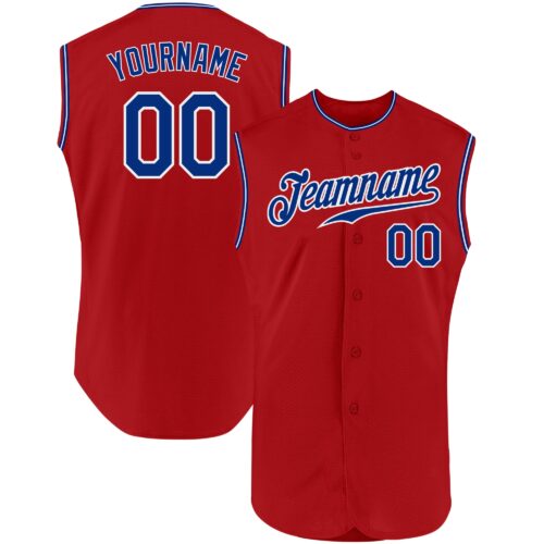 Red0417 Custom Red Royal-White Authentic Sleeveless Baseball Jersey