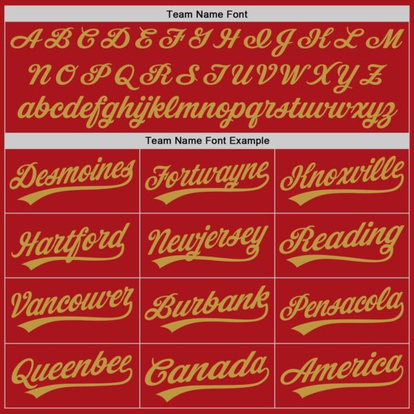 Custom Red Old Gold Authentic Baseball Jersey