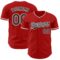 Custom Red Black-White Authentic Baseball Jersey