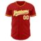 Custom Red White-Yellow Authentic Baseball Jersey