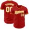 Custom Red White-Yellow Authentic Baseball Jersey