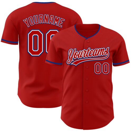 Red0926 Custom Red White-Royal Authentic Baseball Jersey