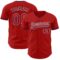Custom Red White-Navy Authentic Baseball Jersey