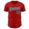 Custom Red Black-White Authentic Baseball Jersey