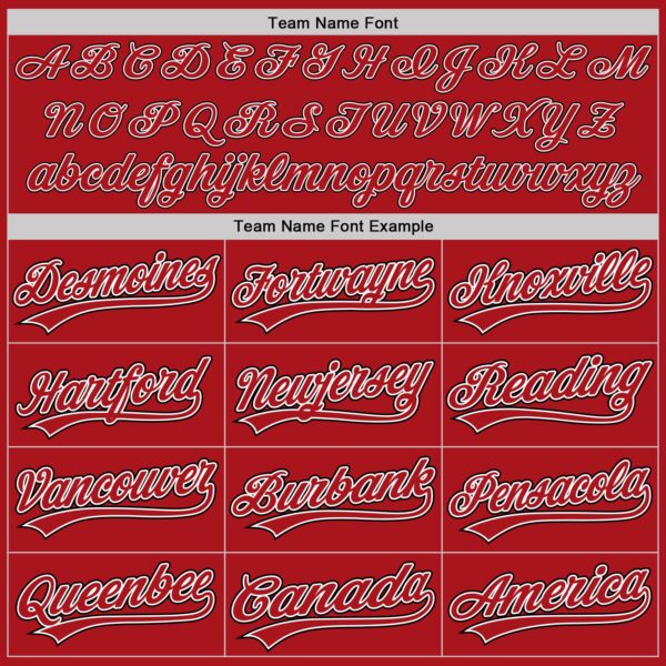 Custom Red White-Black Authentic Baseball Jersey