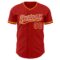 Custom Red White-Gold Authentic Baseball Jersey